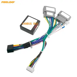 Feeldo Car Audio Kabelboom Met Canbus Box Voor Dodge Ram Jeep Cherokee Wrangler 16pin Dvd Stereo Installatie Draad Adapter