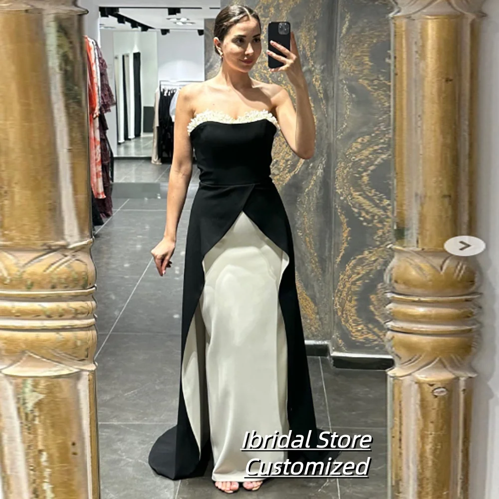 

Вечерние платья русалки по индивидуальному заказу, длиной до пола, без бретелек, без рукавов, платье для выпускного вечера, простые драпированные вечерние платья с бисером и кристаллами