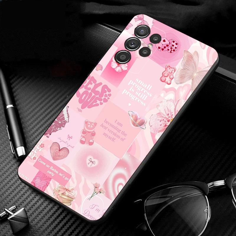 

Phone Case For Samsung Galaxy S25 S24 S23 S22 S21 Ultra S24 S23 S22 S21 S25 Plus S24 S20 FE Pink Aesthtic