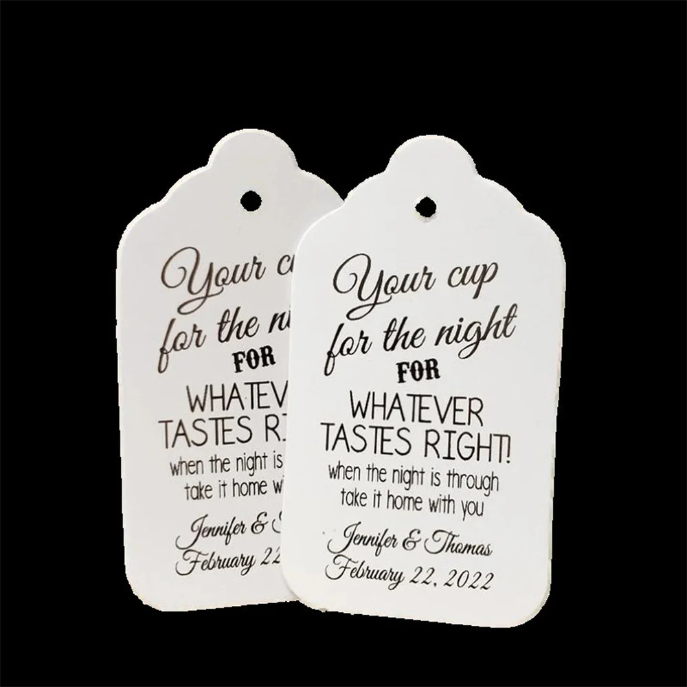 50pcs Custom Your Cup for the Night for Whatever Tastes Right Personalized Wedding Favor Tag (my MEDIUM tag)