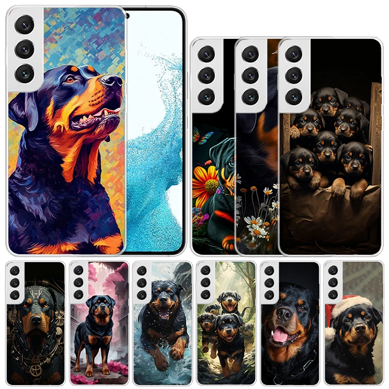 Rottweiler Dog Rottie Soft Cover for Samsung Galaxy S24 S23 S22 S21 Ultra Print Phone Case S20 FE S10 Plus S10E S9 S8 + Coque