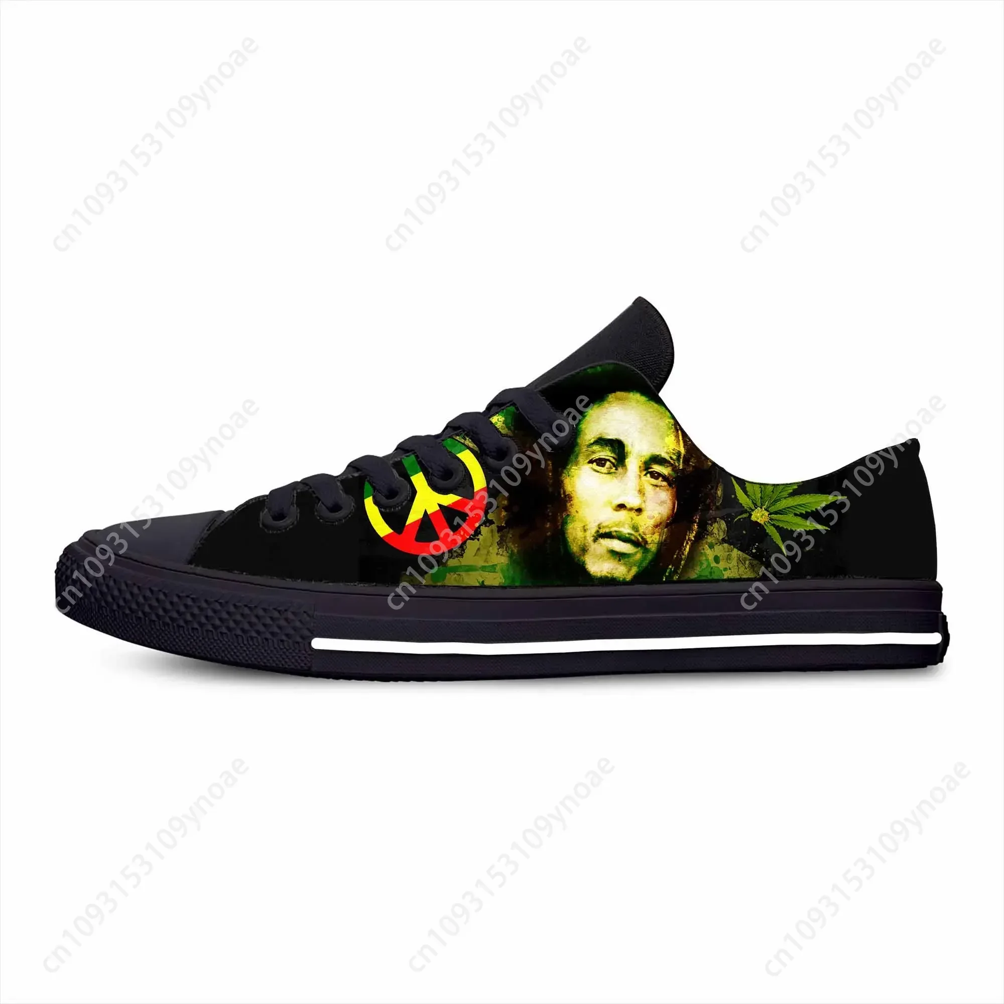 Legend Bob Marley Reggae Rasta Music Rock Fashion Casual Cloth Shoes Low Top Comfortable Breathable 3D Print Men Women Sneakers