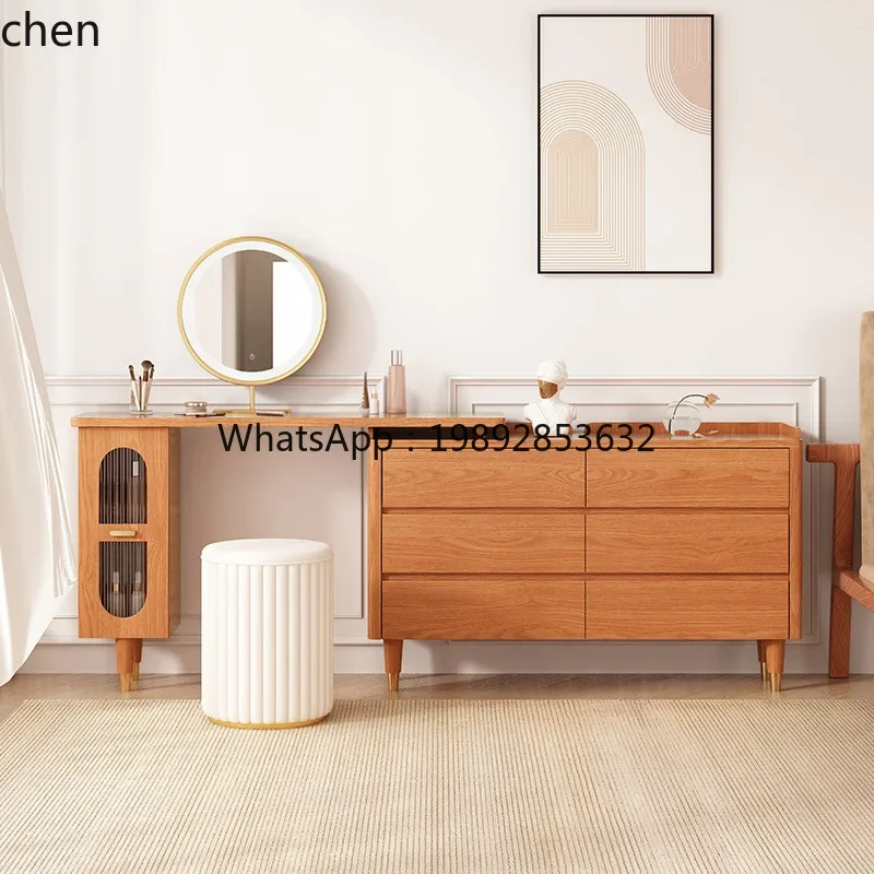 

Dressing Table Chest of Drawers TV Cabinet Integrated Corner Storage Retractable Bedside Makeup Table