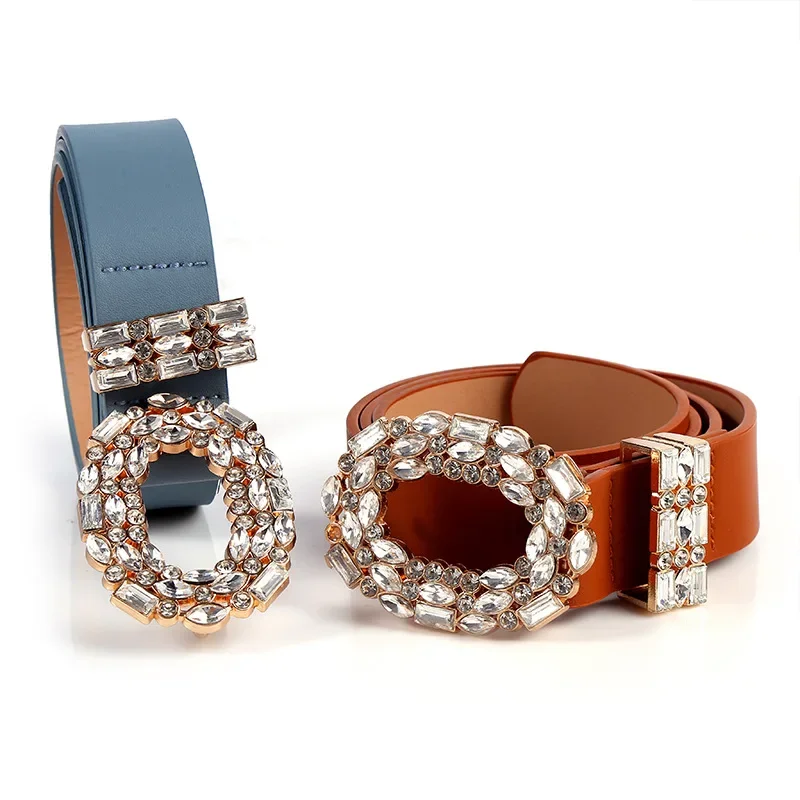 Fashion Women's Belt Luxury Shining Rhinestone Belts Elegant Design Diamond Belt Female High Quality Strap Waistbands