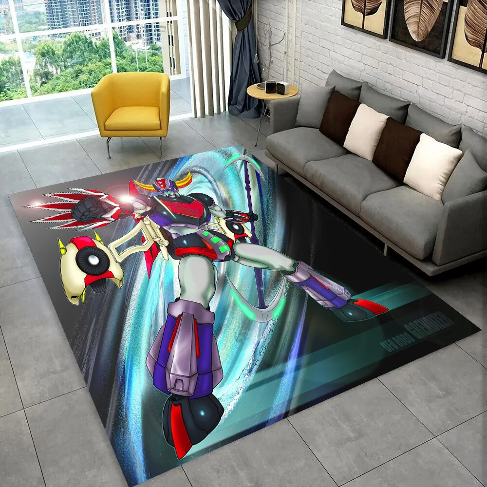 UFO Robot Grendizer Anime cartoon Area Rug,Carpet for Home Living Room Bedroom Sofa Doormat Decor,kid play Non-slip Floor Mat 3D