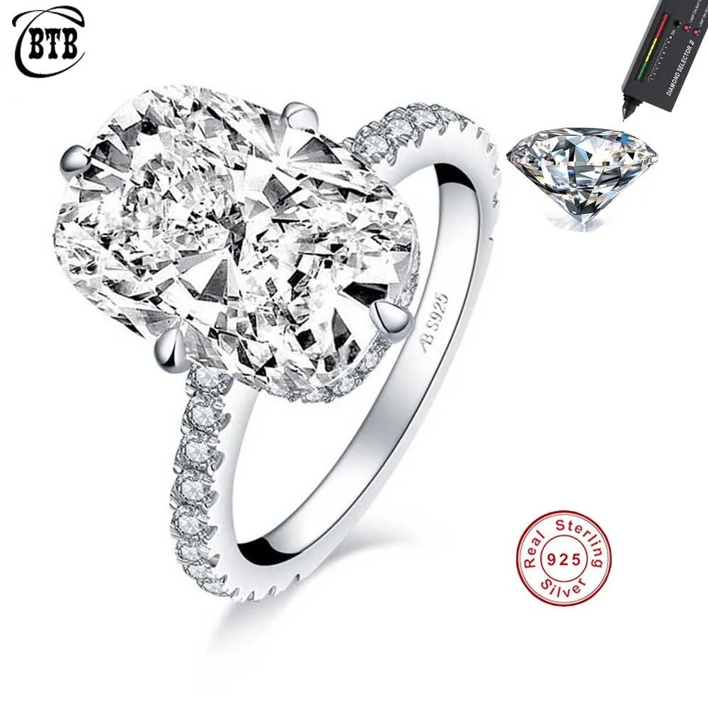 Luxury 8ct Moissanite Sterling Silver Wedding Ring