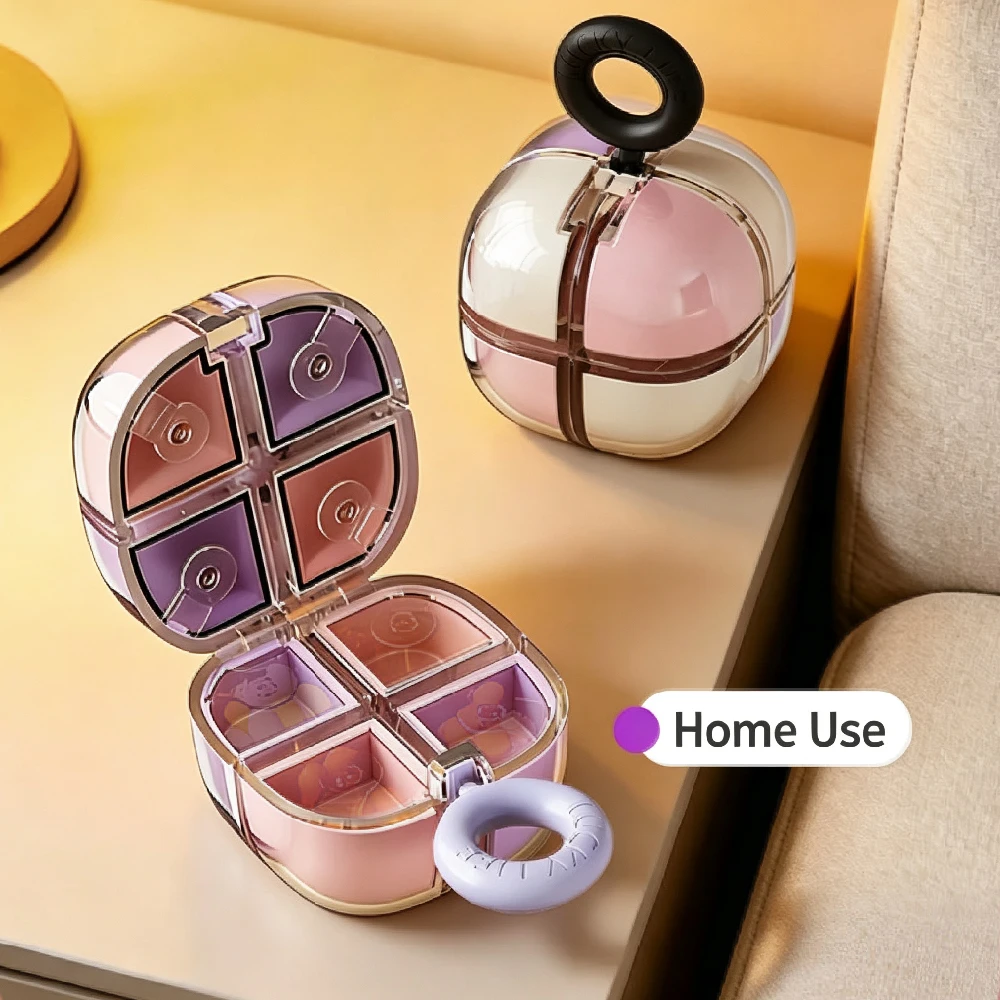 1PCS Weekly Pill Organizer with 8 Compartments, 7-Day Portable Pill Case, Detachable Multi-Color Storage Boxes for Easy Travel