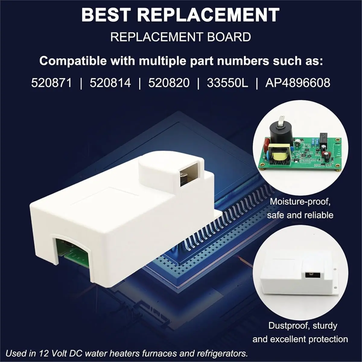 update. RV Water Heater Parts Spare Kit for Suburban, 520814 Control Circuit Board, 232306 & 232282 T-STAT and E.C.O Switch