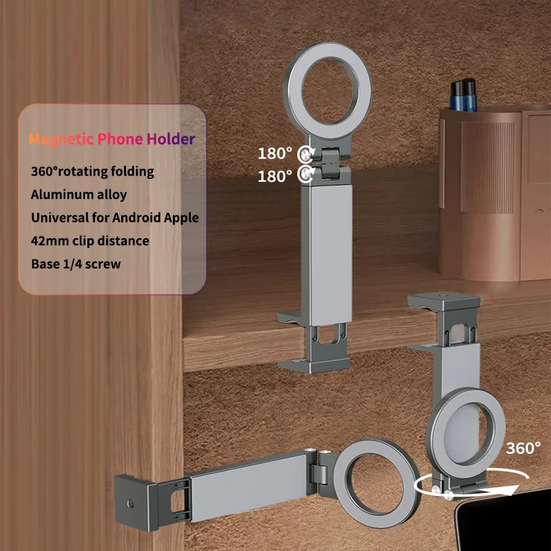 TEUCER TG-1 Magnetischer Autotelefonhalter, Ständer, Magnet, Autohalterung, Unterstützung für Macsafe iPhone 15 14 13 12 Samsung Xiaomi