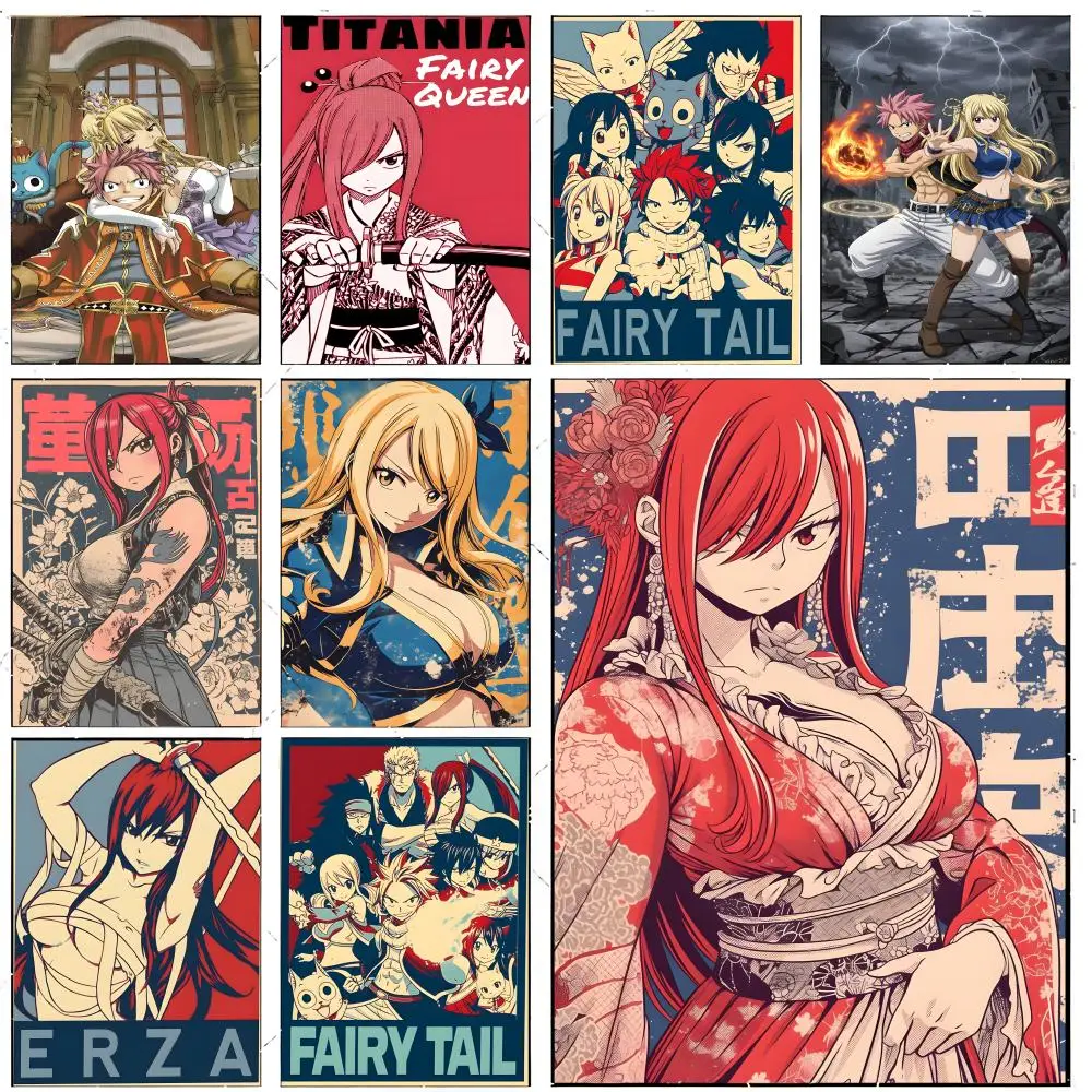 fantasy shonen anime F-Fairy Tail Poster Premium Decor Art & Gift for Household Lounge Home Ornaments