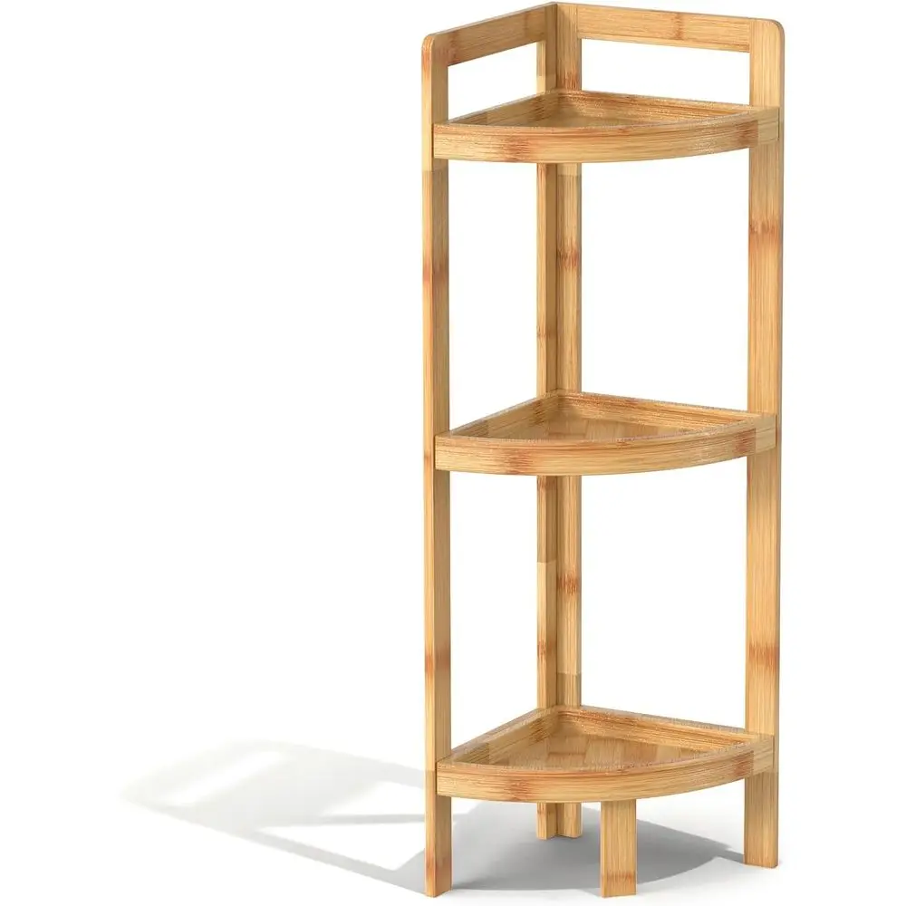 

New Bamboo 3 Tier Standing Shel, Ideal for Bathroom/Kitchen/Living Room Storage