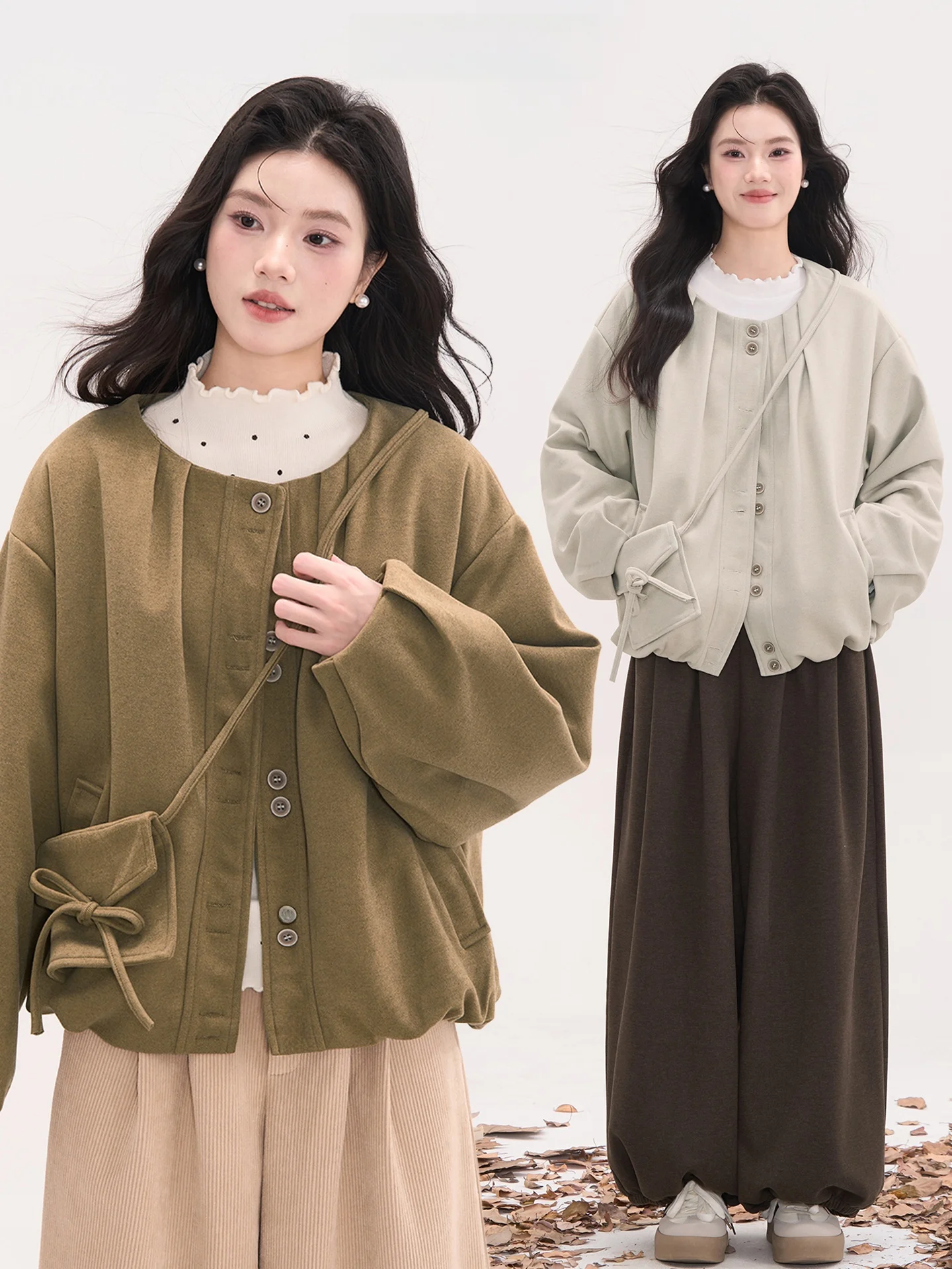 

Зимнее шерстяное пальто Heme для женщин, с круглым вырезом, с цветочным узором, удлиненное, повседневное, модное