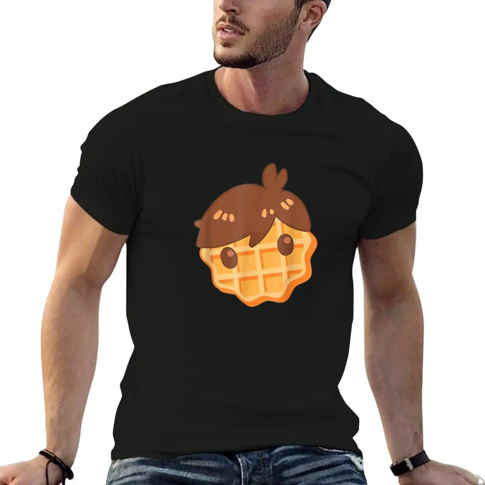 

GRIAN Waffle Head T-Shirt t shirts for man graphic funny man graphic t shirt men t shirt cotton 100% T-shirt