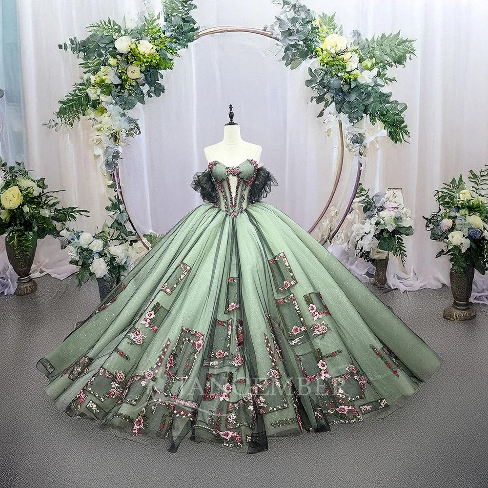 

Cusomized Princess Quinceanera Dresses Off Shoulder Lace Scoop Sweet 16 Dress Ball Gown vestidos de 15 años quinceañeras DY1340