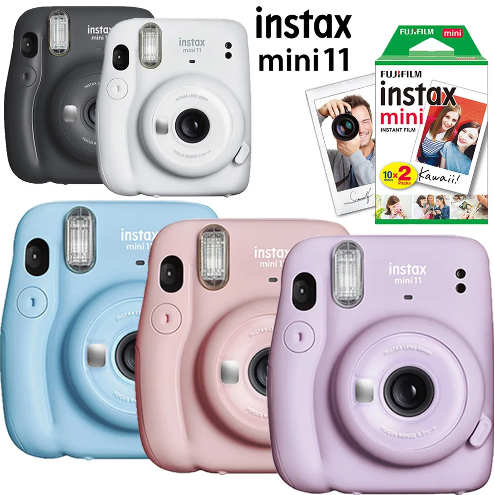 Original Fujifilm Instax Mini11 Instant Camera Fujifilm Pink/Blue/Gray/White/Purple with Instax Mini Film Photo Paper Hot Sale