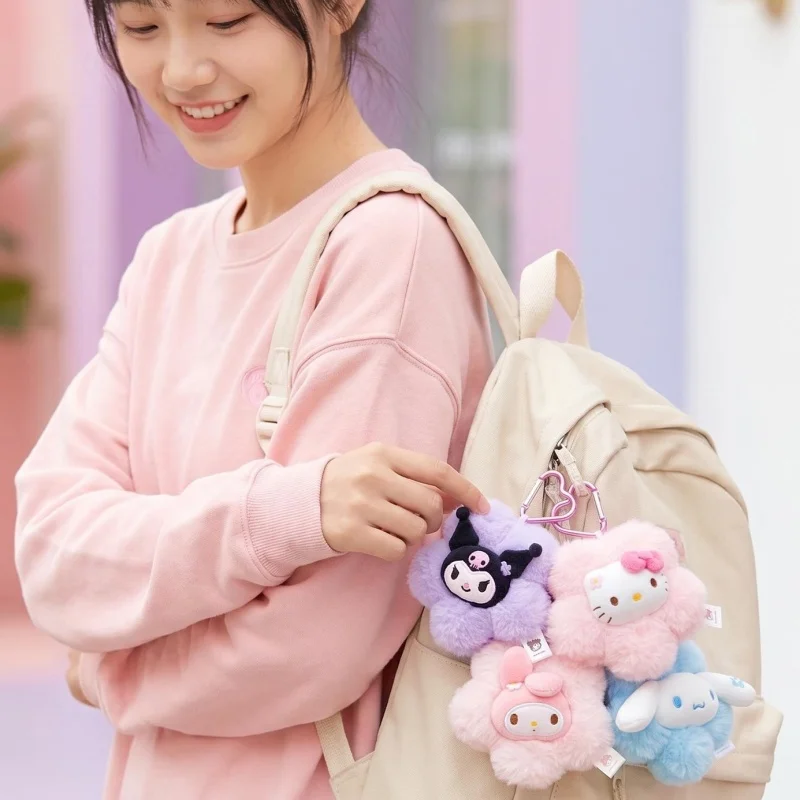 12cm Genuin Sanrio My Melody Kuromi Cinnamoroll Kt Cat Plush Toy Anime Stuffed Animals Keychains Small Pendant Backpack Hangings
