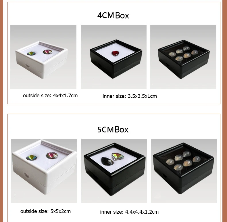 Lot of 70 Transparent Gem Display Box Top Glass Pendant Bead Charms Storage Jar Collection for Gemstone Diamond Holder Container