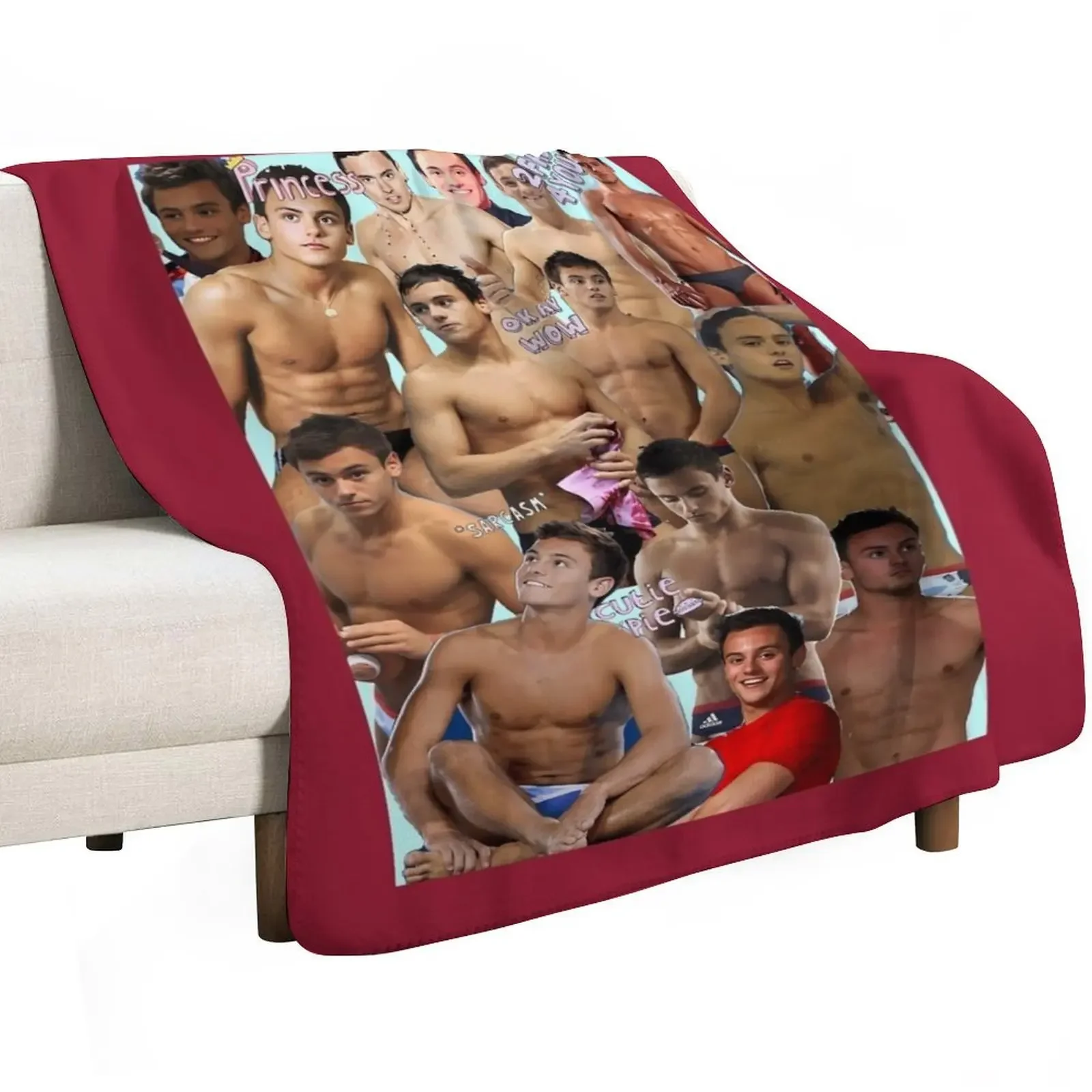 Tom Daley Collage iPhone Case Throw Blanket Stuffeds Quilt Plaid on the sofa Baby Plush Soft Beds Blankets