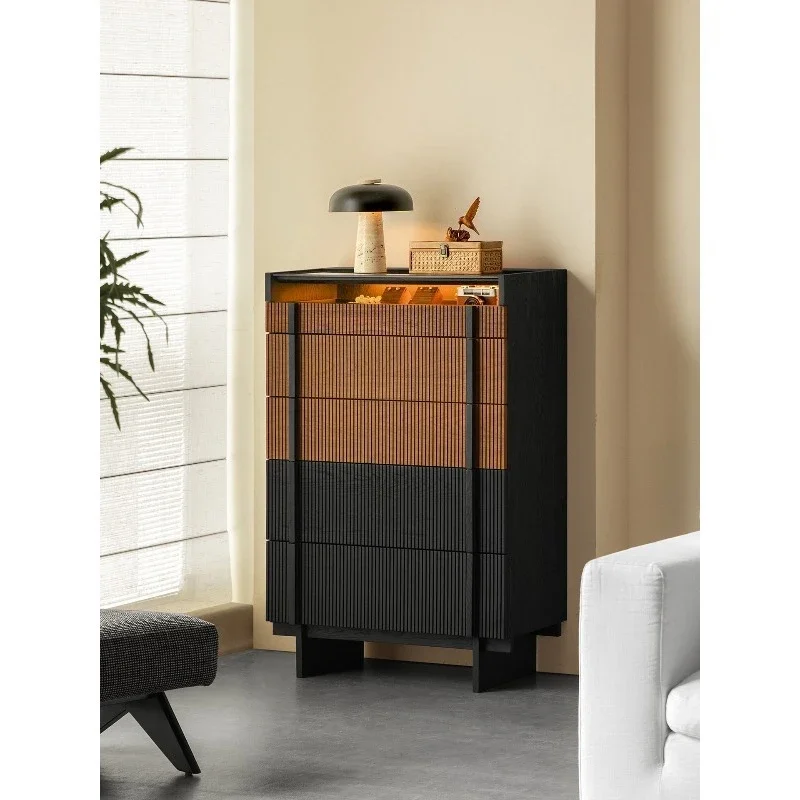 Comfortable chest of drawers, solid wood teak modern simple living room sofa bedroom locker