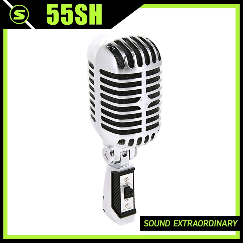 professional-55sh-series-ii-wired-vintage-metal-microphone-iconic-classic-vocal-dynamic-microphone-for-live-performance-karaoke