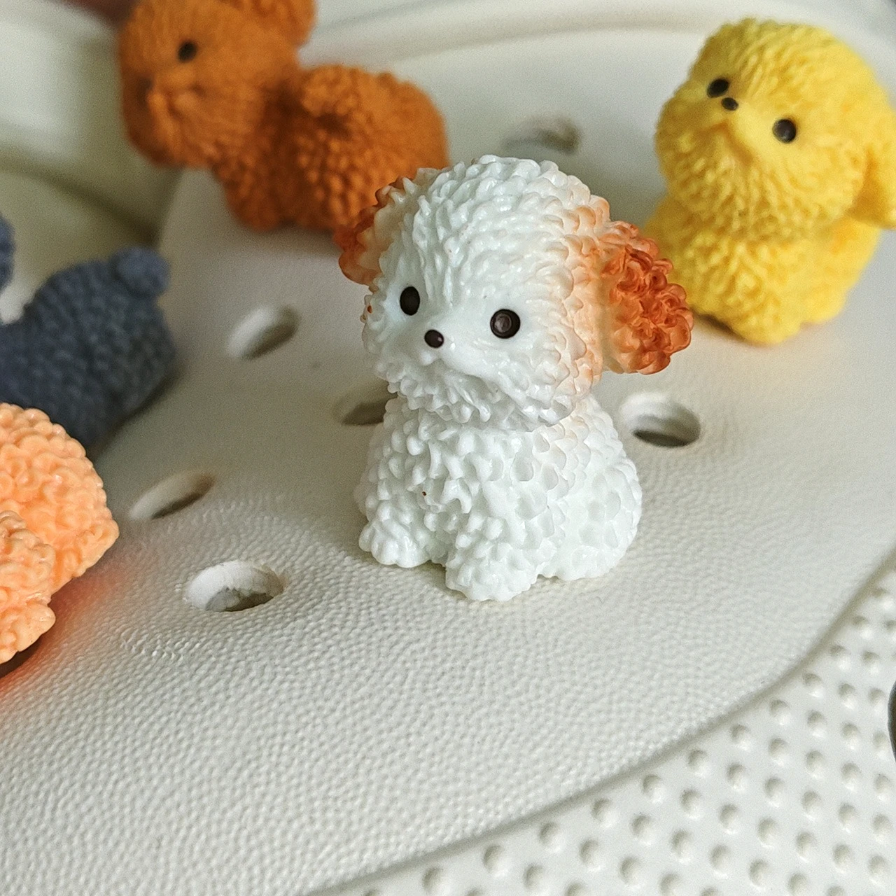Cute Puppy Shoe Charms for Crocs 3D Bichon Frise Boys Girls Garden Sandals Clogs Pins Decorations Sets Kids Slipper Accessories image 4