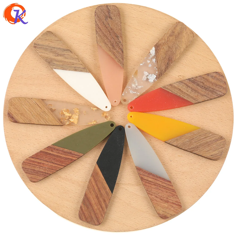 

Cordial Design 30Pcs 17*67MM Jewelry Accessories/DIY Pendant/Hand Made/Natural Wood & Resin/Drop Shape/Charms/Earring Findings