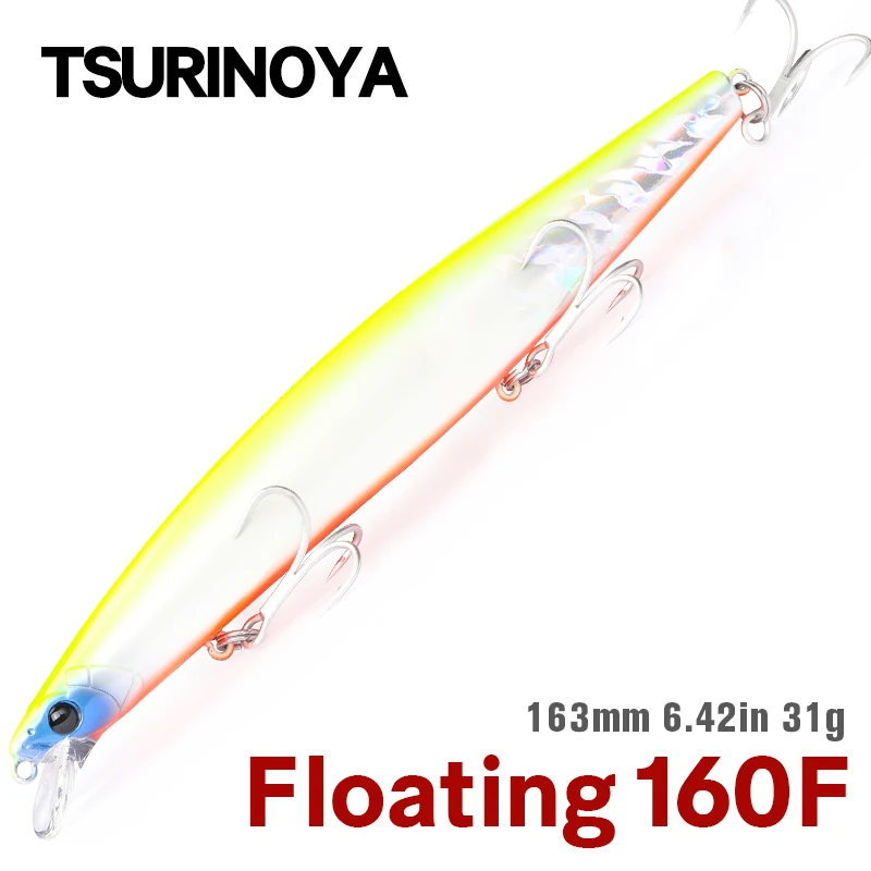 Señuelo flotante Tsurinoya Stinger DW110 160F – 16cm para pesca en mar