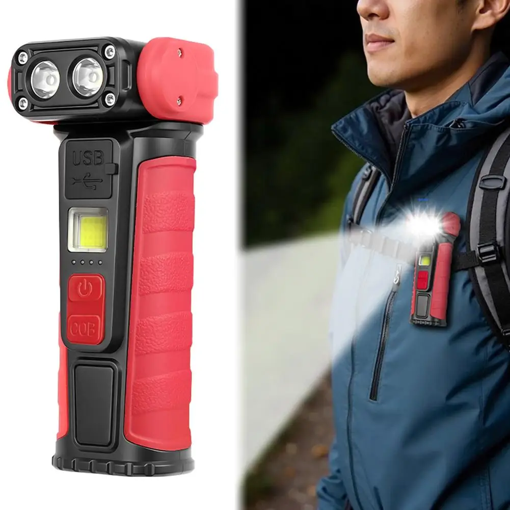 LED Rechargeable Work Light Adjustable Flashlight Supports Output Waterproof Magnetic Outdoor Work Camping Light