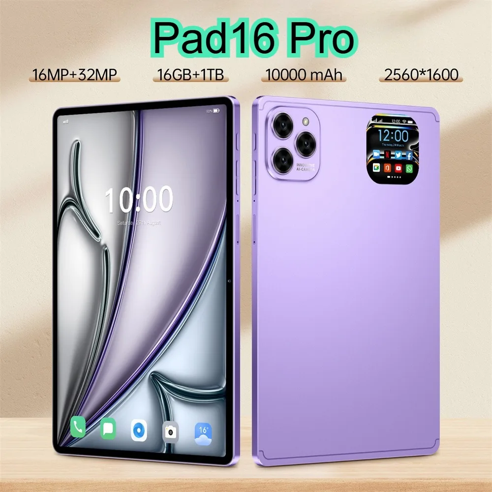 

Новый оригинальный планшет Pad 16 Pro, 10,1-дюймовый Android 15, глобальная версия, 4G, 5G, Dual SIM, WIFI, GPS, 22 ГБ + 2 ТБ, 10000 мАч, планшеты-вкладки