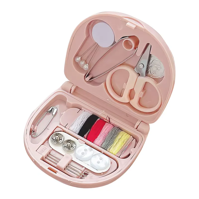 Adorable Pink Sewing Kit: Complete Set with Everything You Need, Compact & Convenient for On-the-Go Fixes
