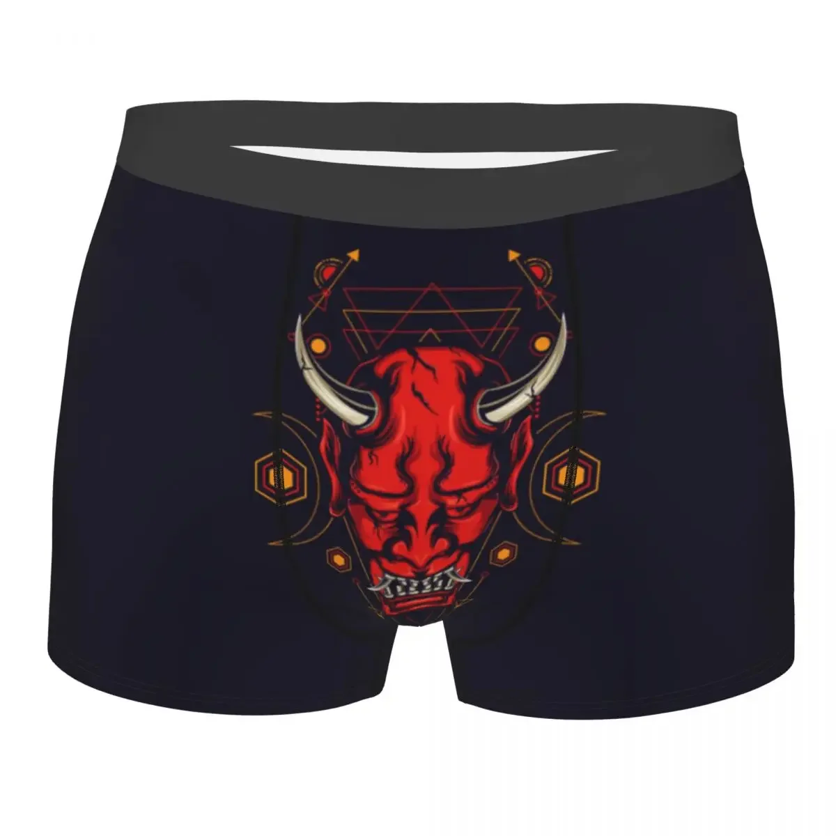 Men's Underwear Underpants Devil Mask With Geometry Men Boxer Shorts Elastic Male Panties