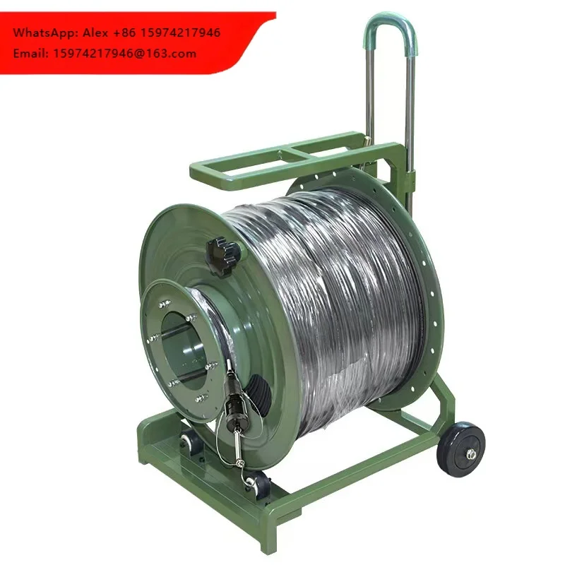 CSCR-300 Stainless Steel Shell Fiber Optic Connectors Cable Reel With C15 End Type 10m Length Easy Rolling & Release
