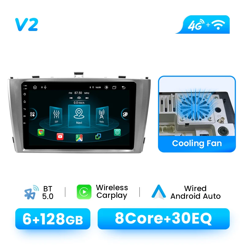 Autoradio Speler Voor Toyota Avensis 2009-2015 Android 14 8GB 128GB GPS Navigatie Draadloze Carplay DSP AI Voice Audio Multimedia