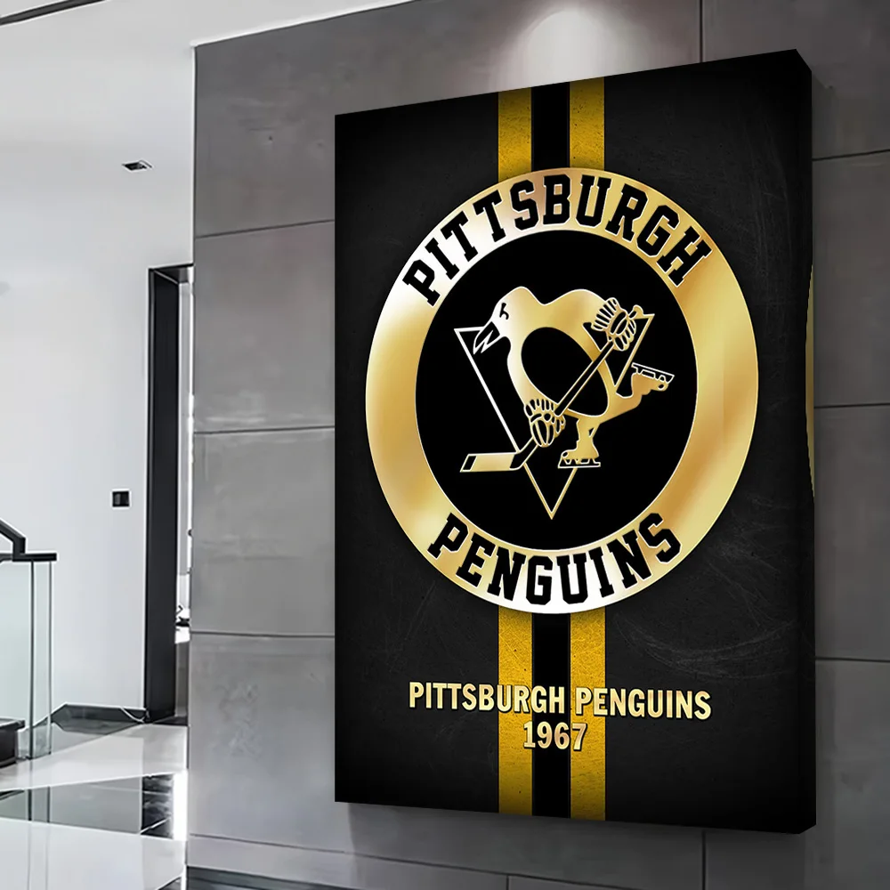 Pittsburgh Penguins Art Printing Poster Customizable Pictures Wall Art Canvas Painting for Interior Accessories Home Decor Room