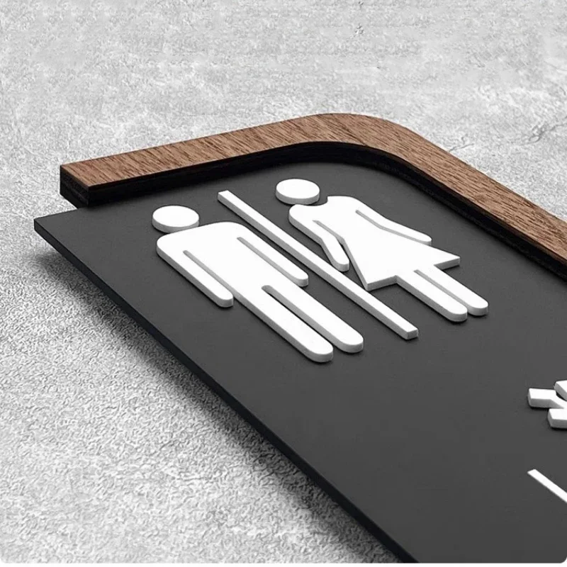 Acrylic Signage Men\'s and Women\'s Restroom Signage Hotel WC Toilet Wall Sticker Bathroom Instruction Sign Home Decoration