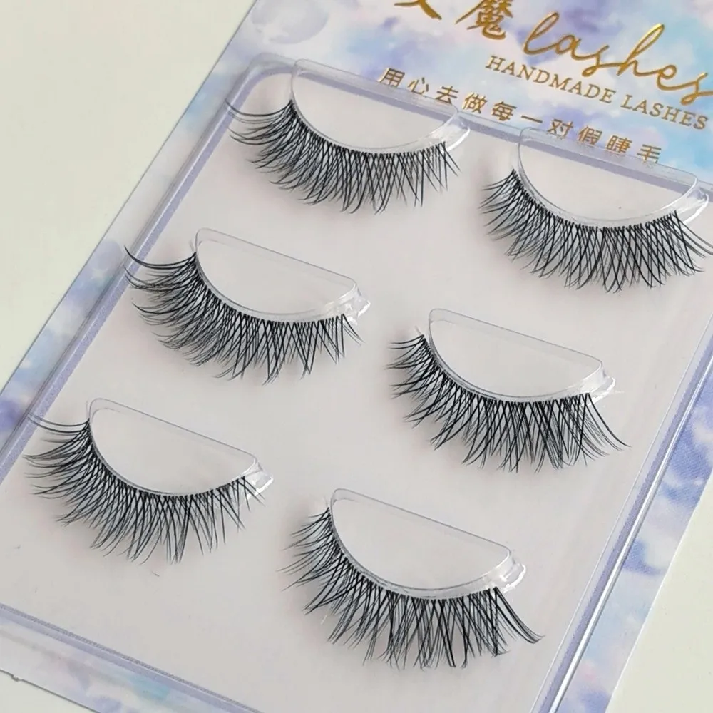 Natural Look False Eyelashes 3D Effect Japanese Cosplay Faux Mink Lashes Eyelash Extension Long Air Mink Eyelashes
