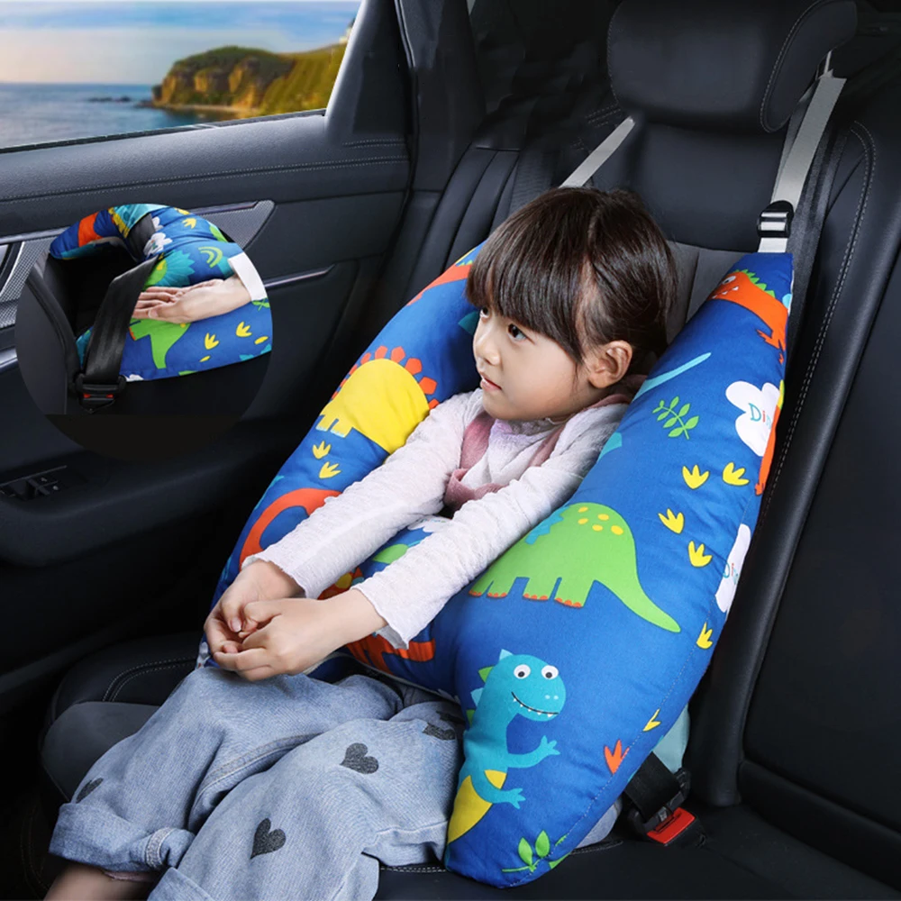 

Car Children's Throw Pillow, Seat Belt Anti-Strangle, Multi-Functional Dual-Purpose Cotton Breathable Pillow, Rear Seat Sleeping