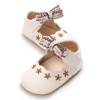 0-1Year Baby Shoes Infant Pre-Walker Shoes Girls Princess Bow Shoes Cute Breathable Flower Soft Sole Casual Sports Footwear 3