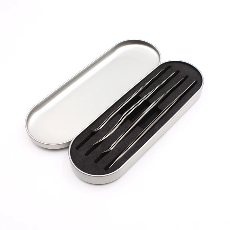 4 Slots Eyelashes Tweezers Box Exquisite Tinplate Storage Protection Box Beauty Makeup Tools Lash Extension Supplies