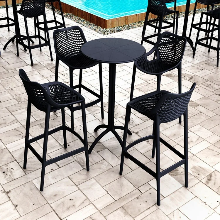 

Restaurant Dining 76cm High bar Stools Outdoor Chair and Table Plastic Chair Cafe Bar pp Plastic bar Stool High Chair
