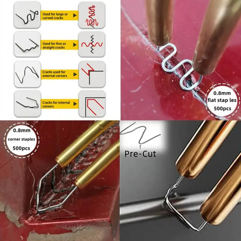Máquina de reparación de plástico para soldar, grapadora caliente, parachoques, guardabarros, Kit de grapas, herramienta de parachoques, accesorios