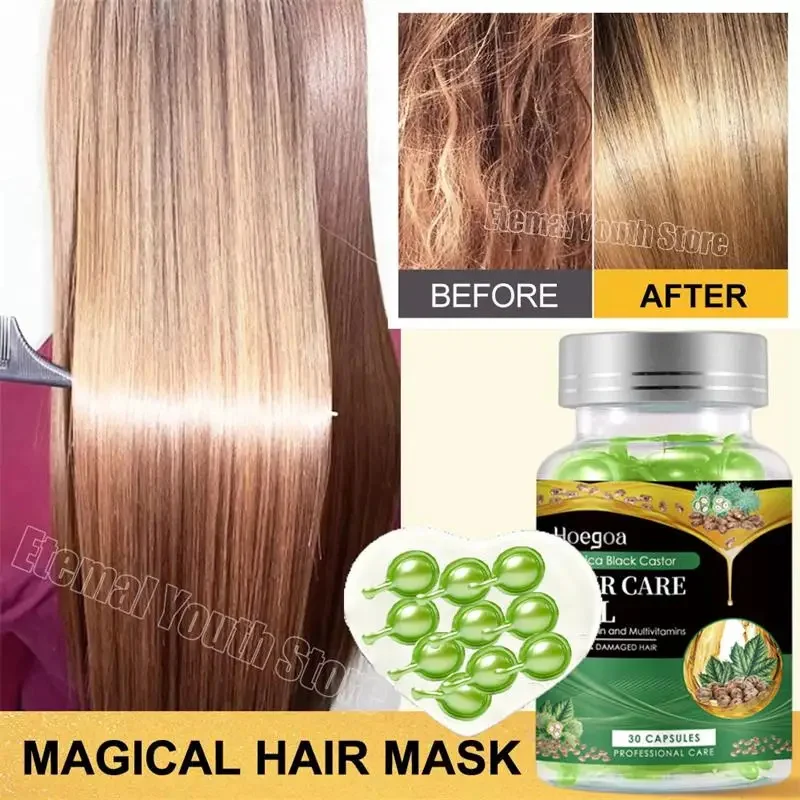 

Magic Hair Vitamin Capsule Keratin Oil Fast Restore Hair Soft Smooth Shiny Deep Moisturizer Frizzy Dry Scalp Hair Care Products