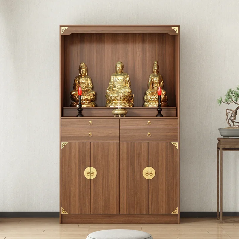 New Chinese Buddhist shrine vertical cabinet with door offering table, altar seat, God of Wealth offering incense table, Guanyin