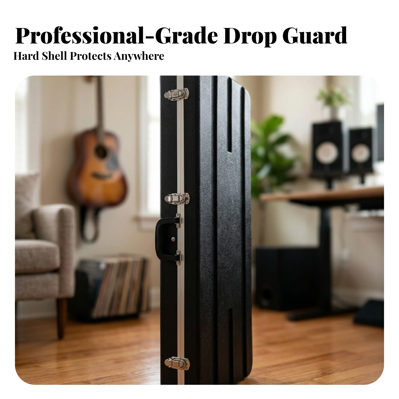 Electric Guitar Hard Case Portable Hard-Shell Guitar Case Reinforced Shock-Absorbing for Guitarists, Gigs, Storage