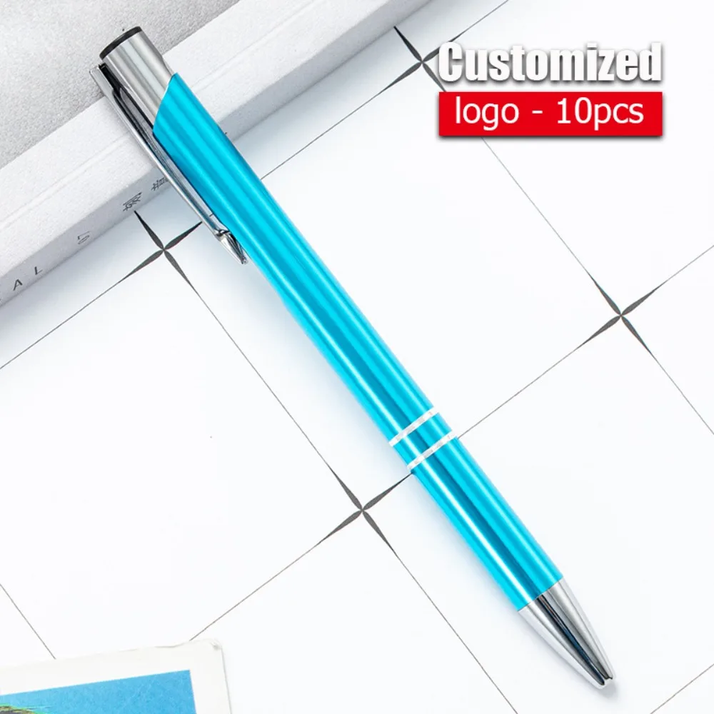 

10/20/30/50/100pcs Metal Ballpoint Pen Wholesale Free Customization Logo Advertising Gifts Ball Pens School Supplies Unique Pen