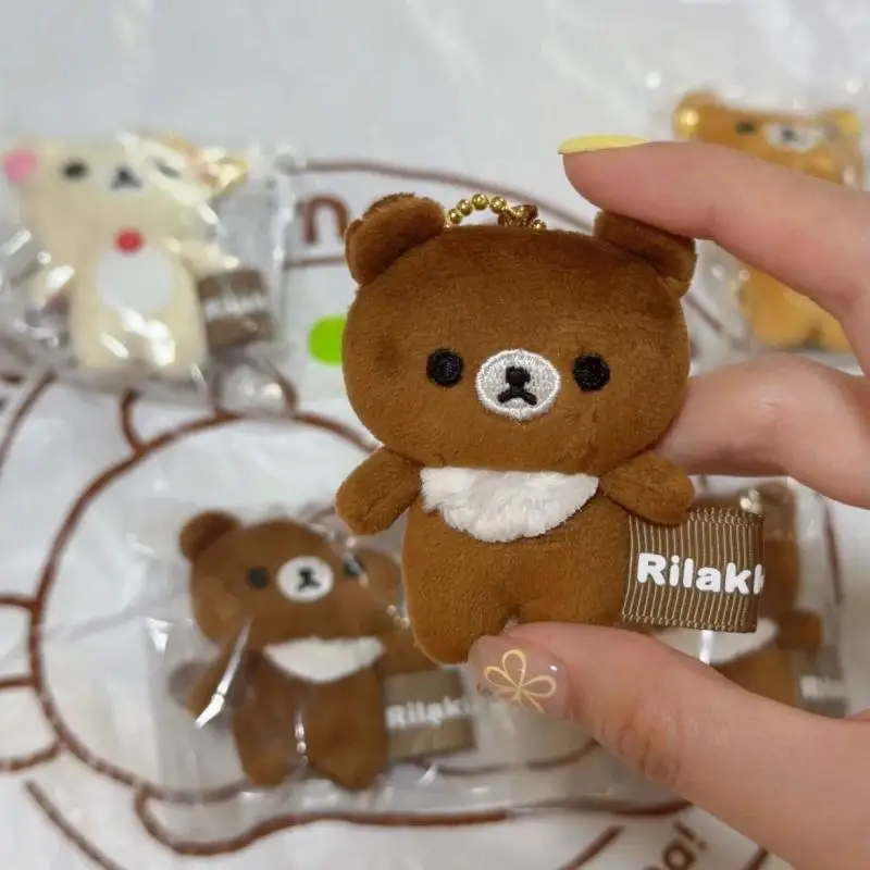 Offre spéciale Rilakkuma porte-clés en peluche ours brun mignon mode téléphone pochette charme voiture porte-clés doux en peluche Animal cadeau pour enfants ﻿