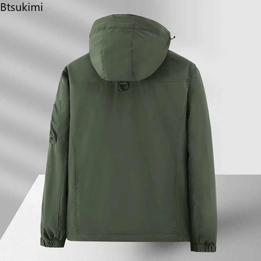 New 2025 Men's  Autumn Winter Camouflage Jacket Multi Pocket Waterproof Jacket Outdoor Casual Green Workwear Coats for Men Coats