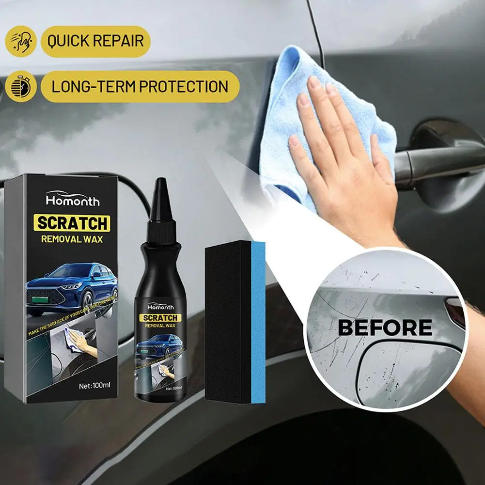 

100ml Car Scratch Repair Paste with Sponge Car Paint Scratch Repair Polishing Wax Car Scratch Removal Paste for Deep Scratc L9N8