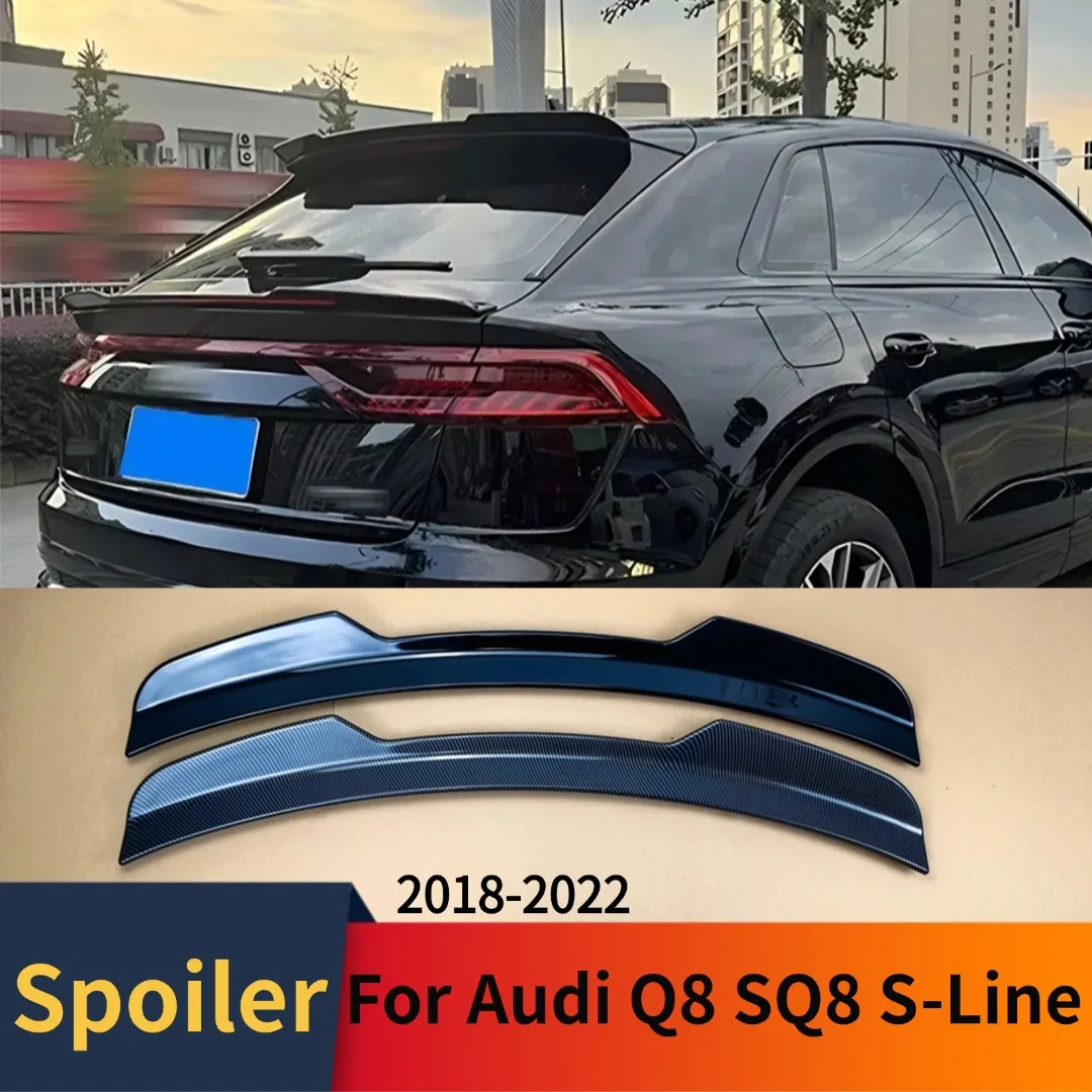 

For Audi Q8 SQ8 S-Line DF Style ABS 2018-2022 Rear Air Deflector Roof Spoiler Wing Body Kit Trim Tail Tuning Splitter Decoration