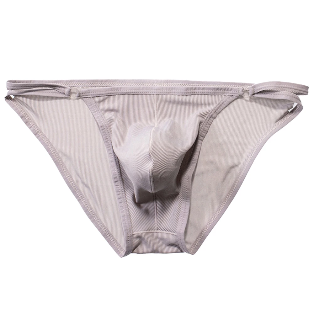 Mens Lingerie Low Waist Bulge Pouch Briefs Man Underwear Stretch Underpants Breathable Shorts Ultra-thin Ice Silk Quick-drying